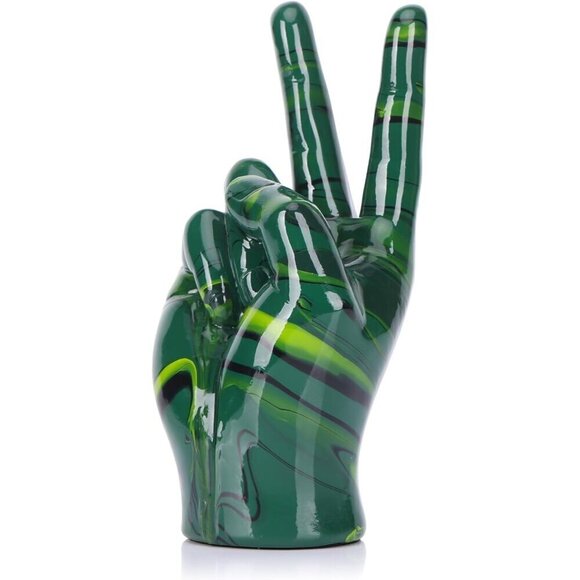 Emerald Green Home Décor Peace Symbol Statue for Living Room Bedroom Sign Décor - Picture 2 of 8